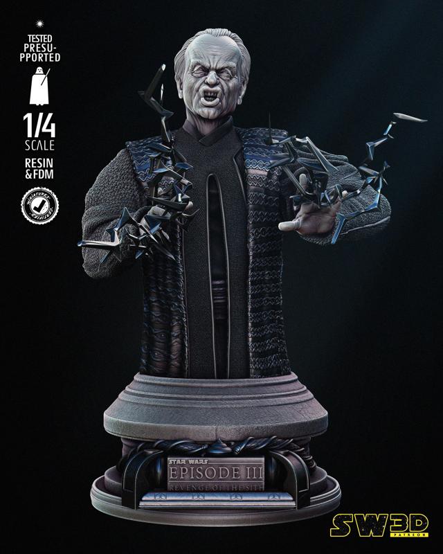 PALPATINE BUST - TESTED AND READY FOR 3D PRINTING