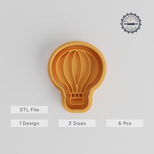 Hot Air Balloon Shape Cutter & Stamp, 6-Piece Set, Ideal for Cookies & Fondant, Includes Small, Medium & Large Sizes PRODUCT_3232