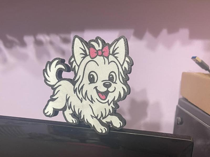 Cartoon Yorkshire Terrier Monitor Buddy (VAR#2)