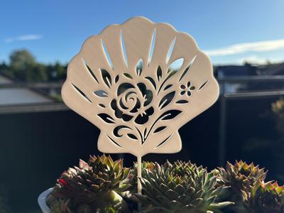 Floral Shell with Flower Stake