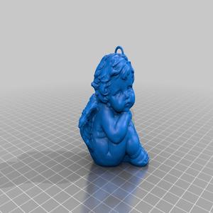 Remixed Angel Statue as Ornament or Keychain