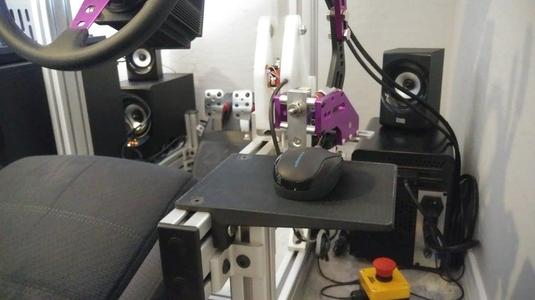 Sim racing rig mouse pad plate for 15 series extrusion