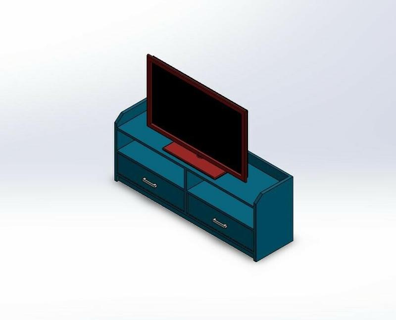 1.6 SCALE IKEA HAUGA STYLE TV UNIT + 40'' TV (WITH FRAME) FOR BARBIE HOUSE / DOLLHOUSE