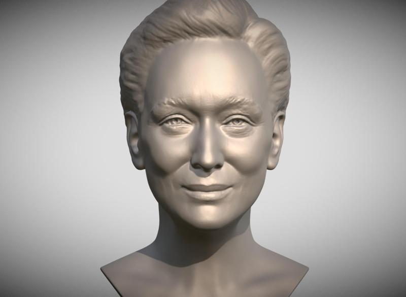 Meryl Streep bust for 3D printing