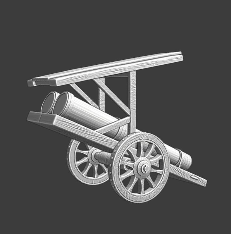 Medieval double cannon with protection