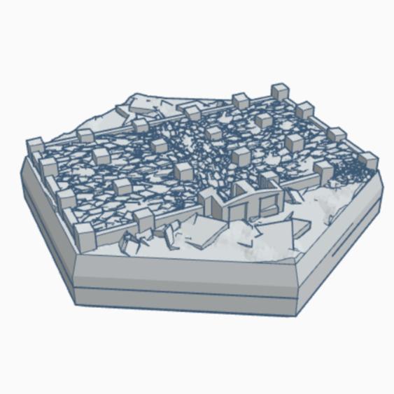 Modern Destroyed Parking Garage Hex Map Scale HMSMD013