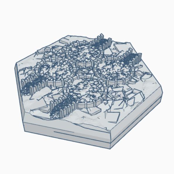 Modern Destroyed Grain Sil0 Hex Map Scale HMSMD023
