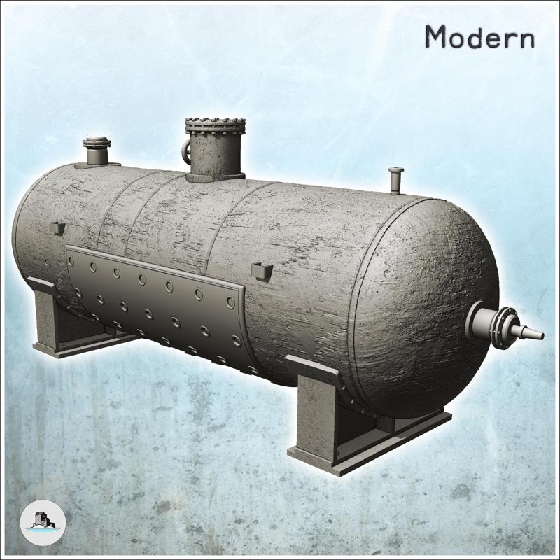 Metal chemical tank with valves (1) - Modern WW2 WW1 World War Diaroma Wargaming RPG Mini Hobby