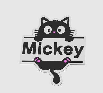 Cat Name Customizable Painting scalable Keychain