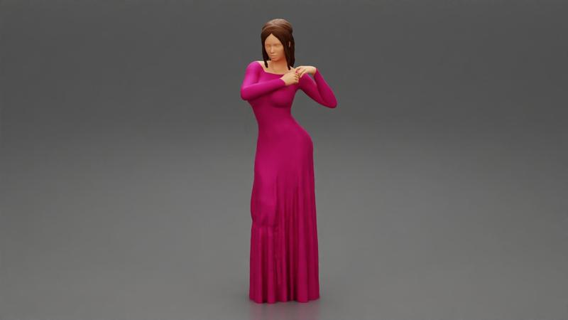 beautiful woman in evening gown