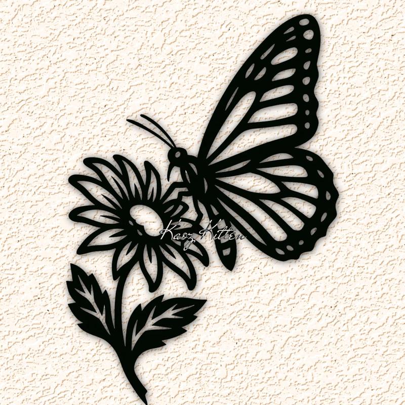 butterfly flower garden WALL ART HOME DECOR