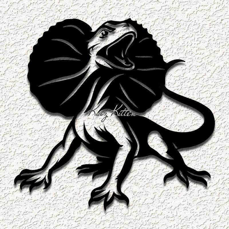 FRILLED LIZARD REPTILE WALL ART HOME DECOR