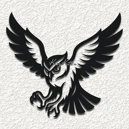Owl bird Flight wall art home decor