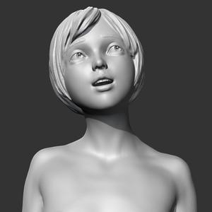 CH girl bust R 3D print model