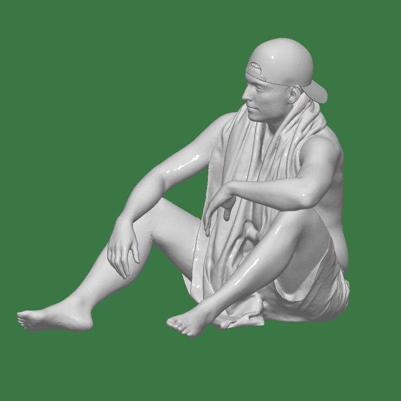 MAN TOWEL CAP PEOPLE CHARACTER DIORAMA