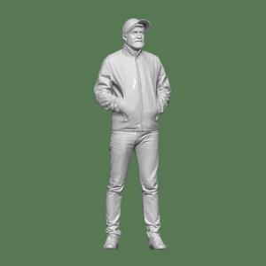 MAN STANDING POSE WITH BASEBALL CAP FOR DIORAMA PEOPLE CHARACTER