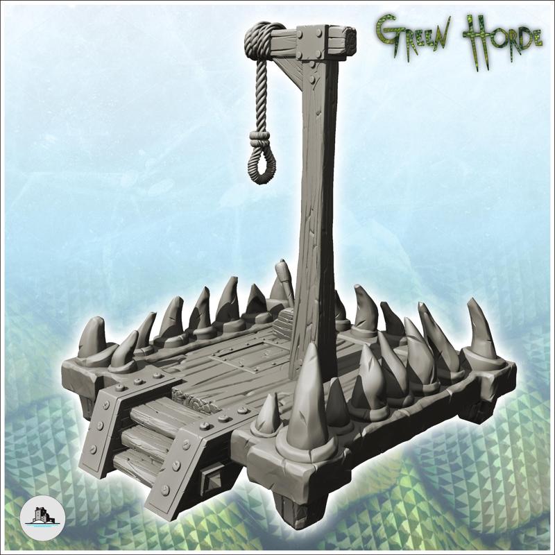 Chaos gallows with horns and wooden platform (11) - Ork Green Horde Fantasy Beast Chaos Demon Ogre