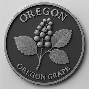 Oregon state flower Oregon grape coin token wall art