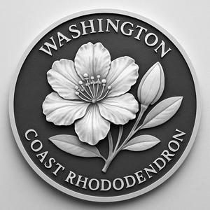 washington state flower coast rhododendron coin token wall art