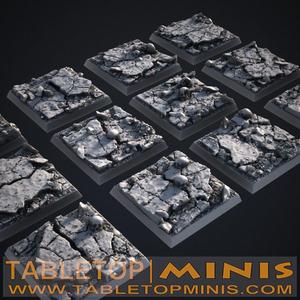 Cracked Earth 40mm x 40mm Square Bases