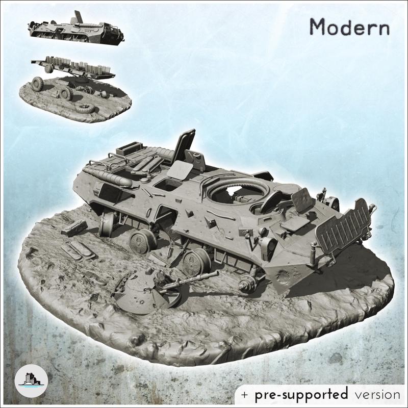 Carcass of Soviet Russian BTR 80 armored personnel carrier (3) - Cold Era Modern Warfare Conflict World War 3