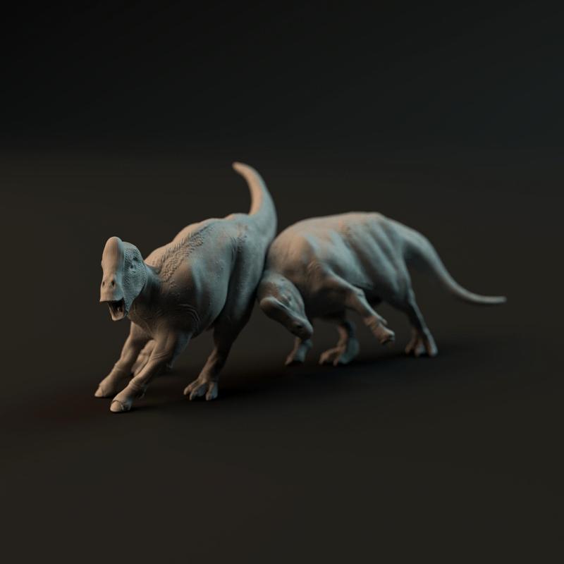 Charonosaurus juvenile fight 1-35 scale pre-supported dinosaur