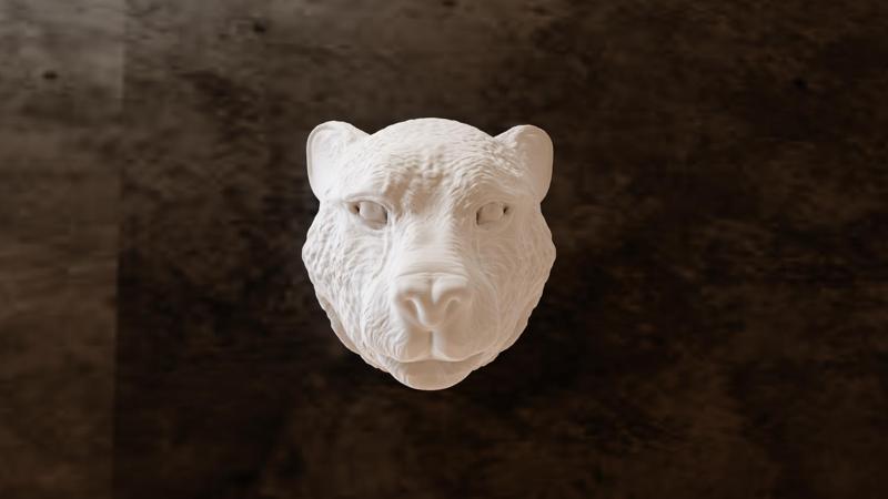 cheetah head wall mount stl