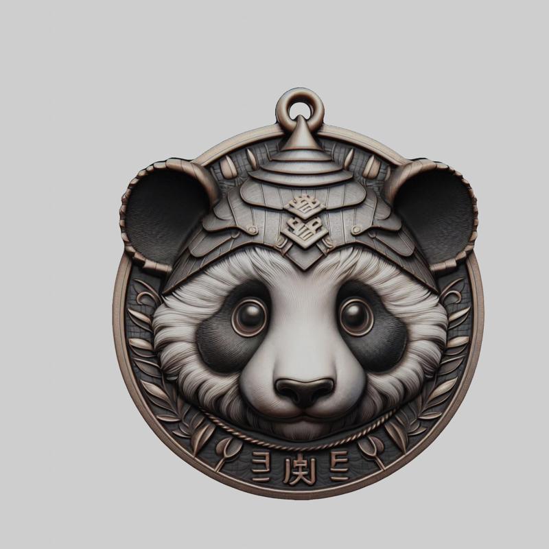 Panda Animal Head Panda Animal Medallion for CNC Router Laser & 3D Printer