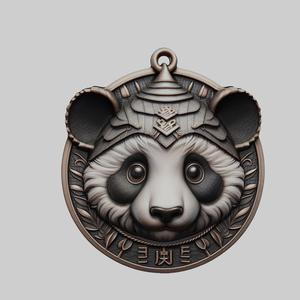 Panda Animal Head Panda Animal Medallion for CNC Router Laser & 3D Printer