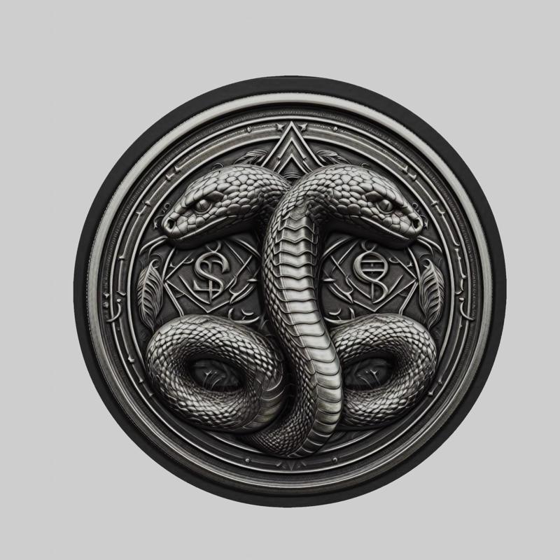 Snake Animal Head Snake Animal Medallion for CNC Router Laser & 3D Printer