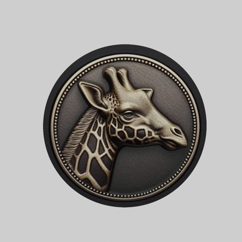 Giraffe Animal Head Giraffe Animal Medallion for CNC Router Laser & 3D Printer