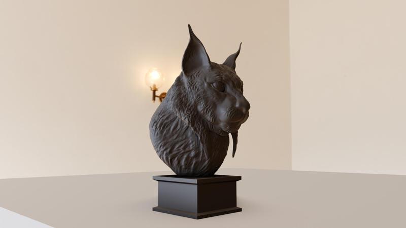 Lynx cat bust stl