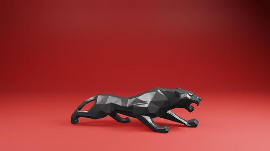Low Poly Pouncing Panther - 3D Printable Animal Sculpture