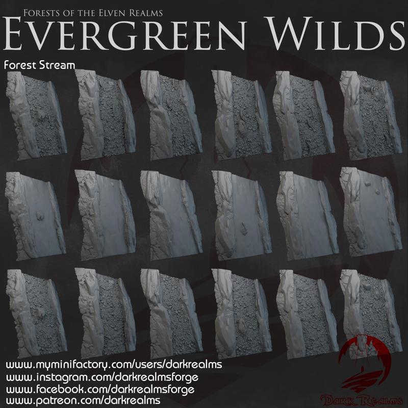Dark Realms - Evergreen Wilds - Forest Stream Tiles