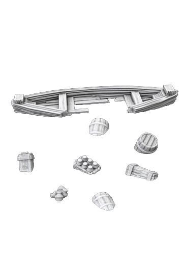 DESTROYED SMALL BOAT & ACCESSORIES