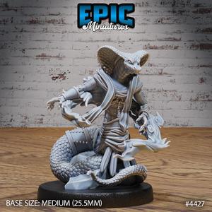Cobra Folk Warrior Magic ‧ DnD Miniature ‧ Tabletop Miniatures ‧ Gaming Monster ‧ 3D Model ‧ RPG ‧ DnDminis ‧ STL FILE