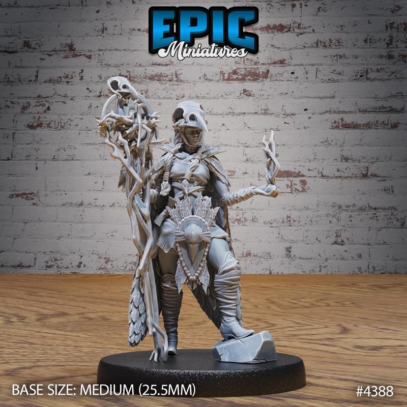 Raven Wizard Female ‧ DnD Miniature ‧ Tabletop Miniatures ‧ Gaming Monster ‧ 3D Model ‧ RPG ‧ DnDminis ‧ STL FILE