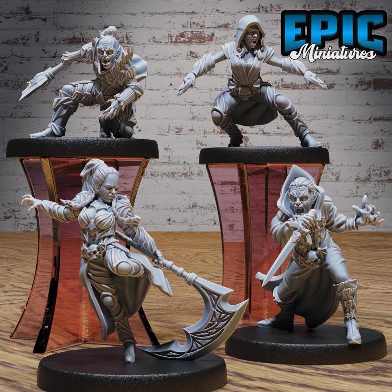 Vampire Army Set B ‧ DnD Miniature ‧ Tabletop Miniatures ‧ Gaming Monster ‧ 3D Model ‧ RPG ‧ DnDminis ‧ STL FILE