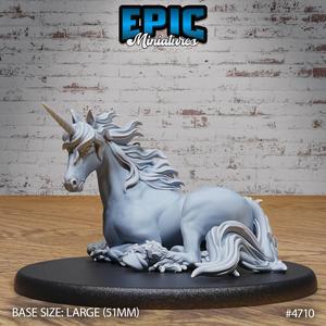 Unicorn Classic Resting ‧ DnD Miniature ‧ Tabletop Miniatures ‧ Gaming Monster ‧ 3D Model ‧ RPG ‧ DnDminis ‧ STL FILE