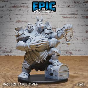 Ettin Mutant General Treasure ‧ DnD Miniature ‧ Tabletop Miniatures ‧ Gaming Monster ‧ 3D Model ‧ RPG ‧ DnDminis ‧ STL FILE