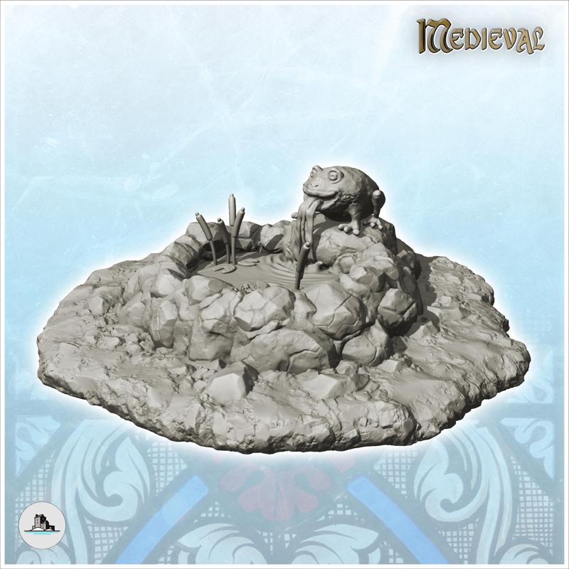 Marsh pond with toad and plant (1) - Medieval Gothic Feudal Old Archaic Saga 28mm 15mm