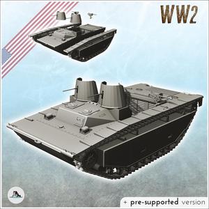 LVT-2A Buffalo II american amphibious landing craft (2) - USA US Army Western Front Normandy WWII Pacific