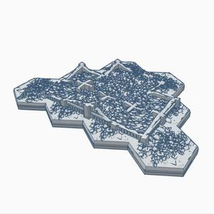 Gothic Destroyed Building 8 with Hex Base