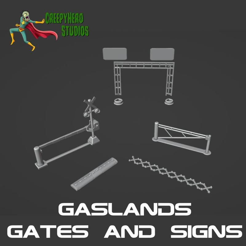 Gaslands Signs and Gates Set