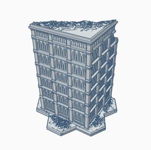 Gothic Ruined Building 105 with Hex Base GRHB105