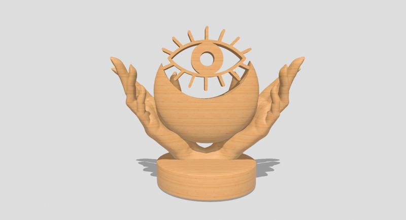 Mystical goddess hands, crescent moon and The Eye of Providence, All-seeing eye, Astrology, Sacred Spirit, Occult design,  Esoteric