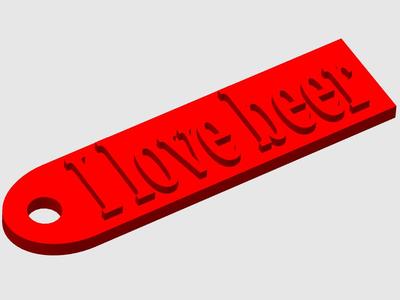 Keychain I love beer