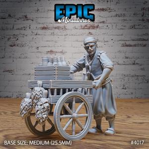 Villager Shopcart ‧ DnD Miniature ‧ Tabletop Miniatures ‧ Gaming Monster ‧ 3D Model ‧ RPG ‧ DnDminis ‧ STL FILE