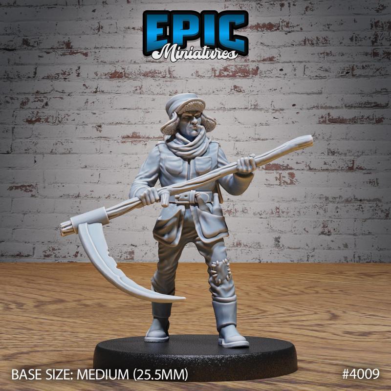 Villager Angry Farmer ‧ DnD Miniature ‧ Tabletop Miniatures ‧ Gaming Monster ‧ 3D Model ‧ RPG ‧ DnDminis ‧ STL FILE