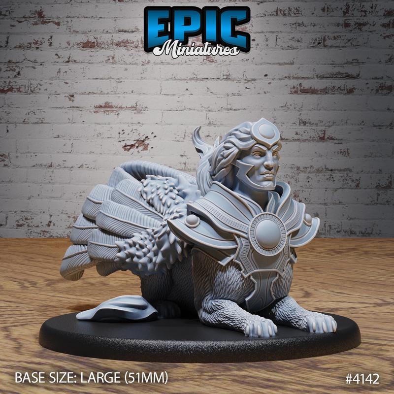 Sphinx Prime Guarding ‧ DnD Miniature ‧ Tabletop Miniatures ‧ Gaming Monster ‧ 3D Model ‧ RPG ‧ DnDminis ‧ STL FILE